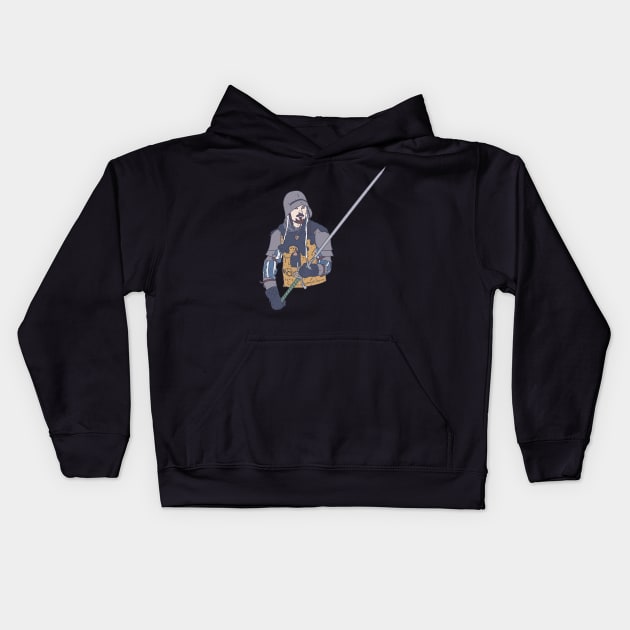 Longsword - Medieval Soldier - Swordsman Kids Hoodie by DeWinnes